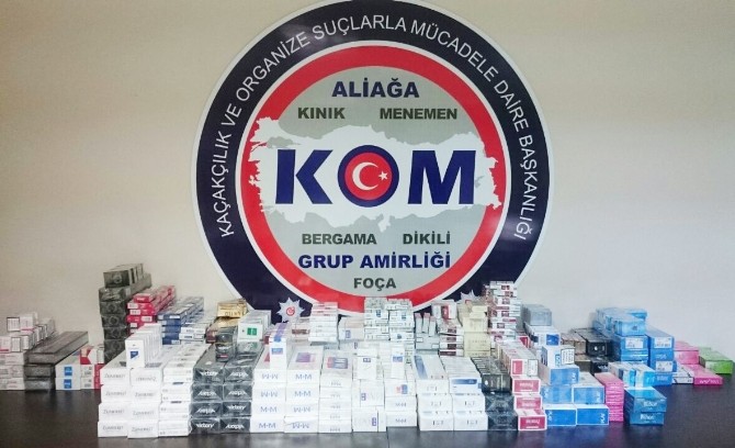 İzmir’de 2 bin 30 adet kaçak sigara ele geçirildi