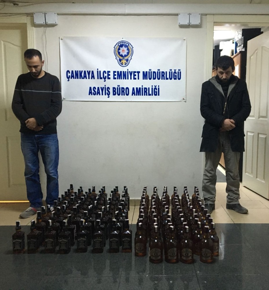 Başkent’te kaçak içki satan 2 kişi yakalandı