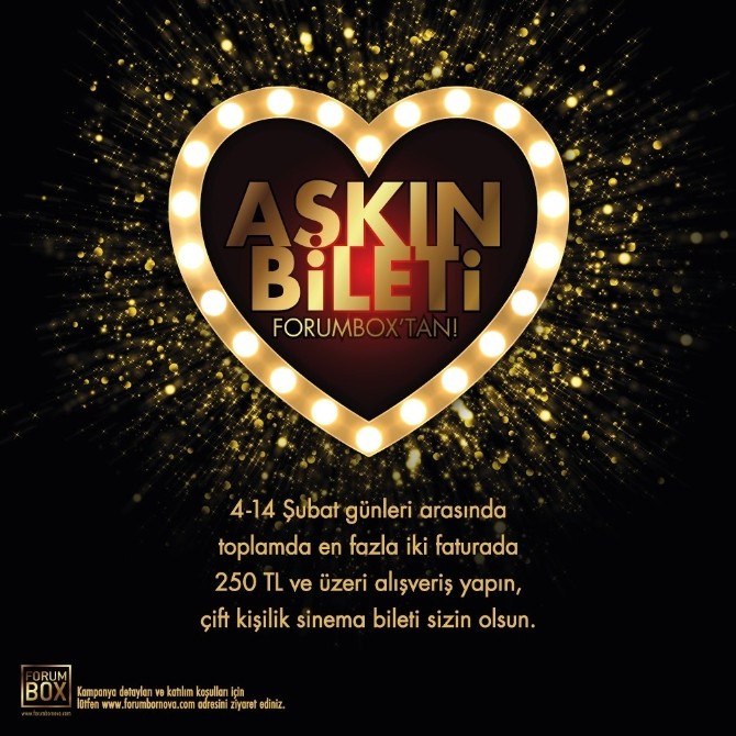 14 Şubat’ta aşıkların sinema bileti Forum Bornova’dan