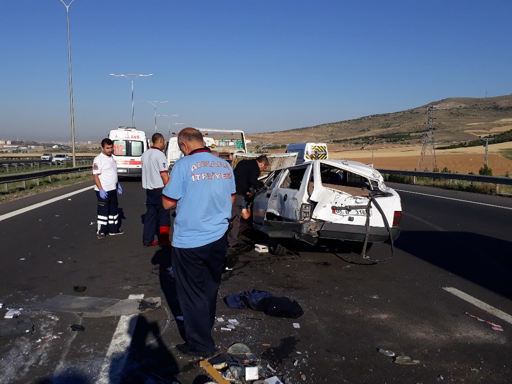 Başkent’te kontrolden çıkan otomobil takla attı: 1 yaralı