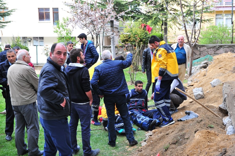 (Özel Haber) Göçük altında kalan Iraklı işçiyi itfaiye kurtardı