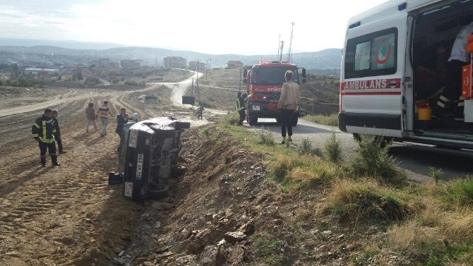 Otomobil şarampole yuvarlandı: 1 yaralı