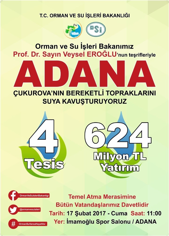 Bakan Eroğlu 13 müjde ile Adana’ya gidiyor