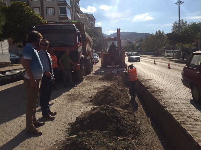 Soma Atatürk Caddesi’ne yağmur suyu hattı