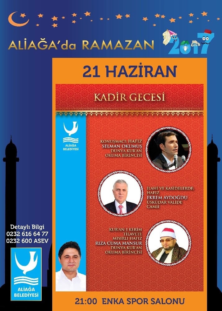 Aliağa Belediyesi’nden Kadir Gecesi’ne özel program