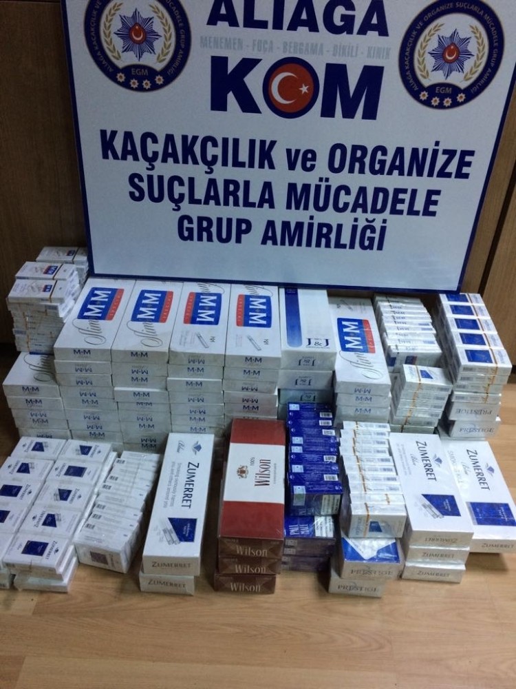 Aliağa’da kaçak sigara ele geçirildi