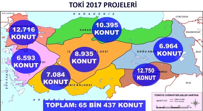 TOKİ 2017 yılında 65 bin konut inşa edecek