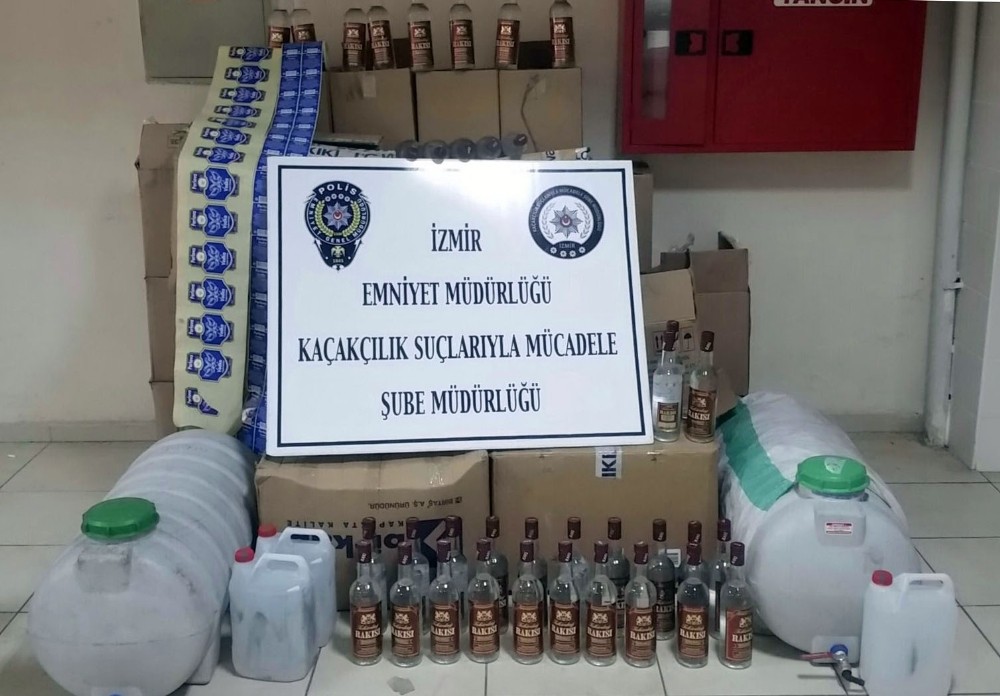 İzmir’de sahte içki imalathanesine baskın