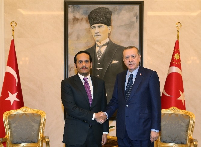 Cumhurbaşkanı Erdoğan, Katar Dışişleri Bakanını kabul etti