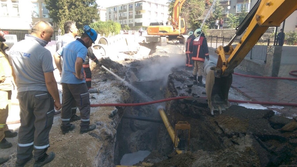 Başkent’te doğalgaz borusunun patlaması