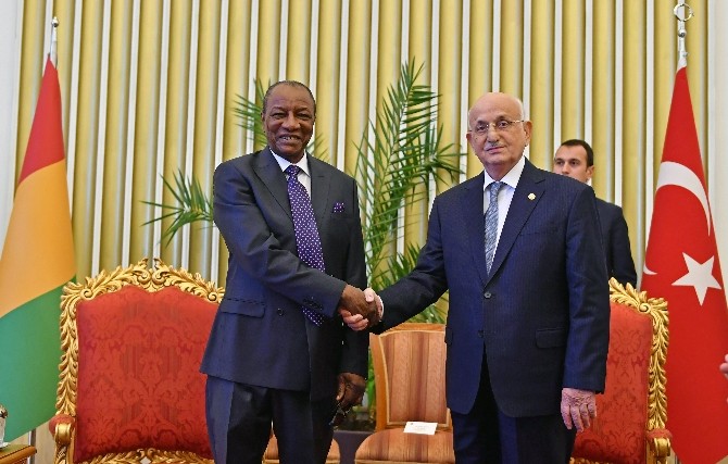 TBMM Başkanı İsmail Kahraman Gine Cumhurbaşkanı Alpha Conde ile görüştü
