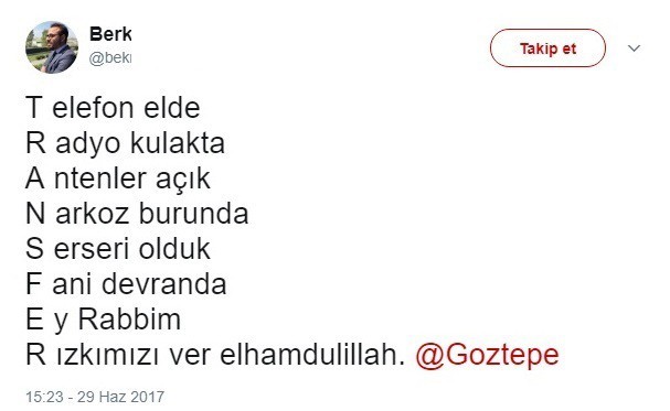 Göztepe’de “aşık atışması” gibi yazışma