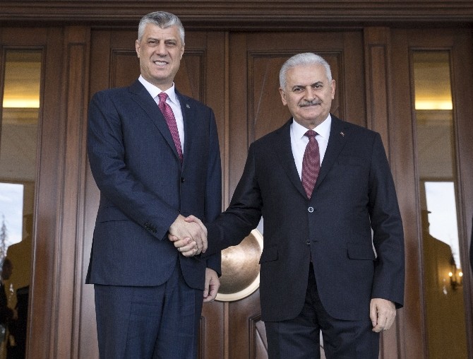 Başbakan Yıldırım, Kosova Cumhurbaşkanı Taçi ile bir araya geldi
