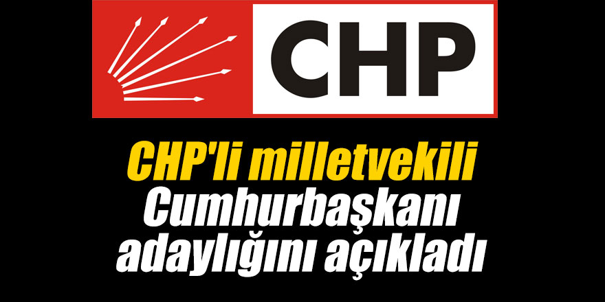 CHP'li milletvekili Cumhurbaşkanı adaylığını açıkladı