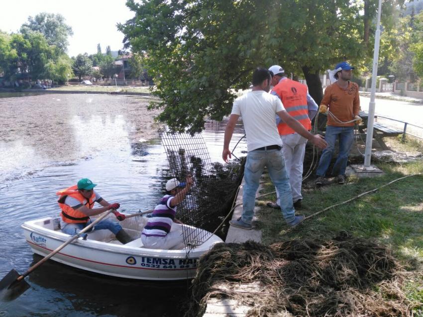 Ödemiş Belediyesi ekipleri Gölcük Göl Temizliğine başladı