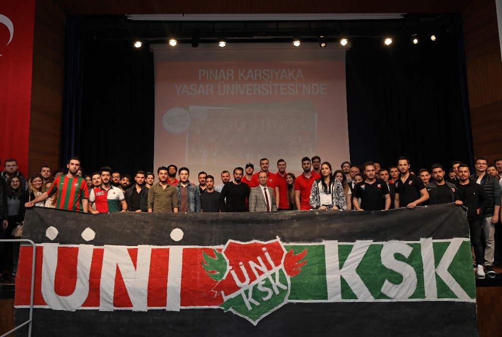 Pınar Karşıyakalı basketbolcular Yaşarlı öğrencilerle buluştu