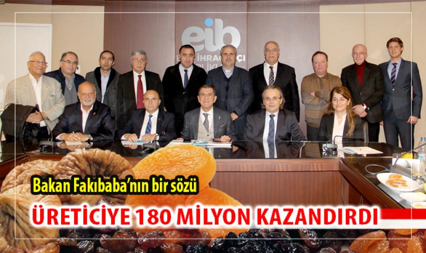 BAKANIN BİR DOKUNUŞU ÜRETİCİYE 180 MİLYON KAZANDIRDI