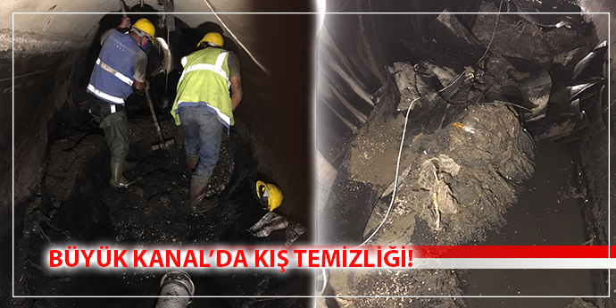 2.2 metre çapındaki borularda biriken malzeme çıkarılıyor