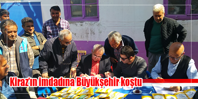 Afetzede Kirazlı üreticiye Büyükşehir’den yardım eli