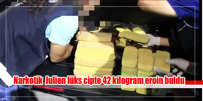 Narkotik köpeği Julien lüks cipte 42 kilogram eroin buldu