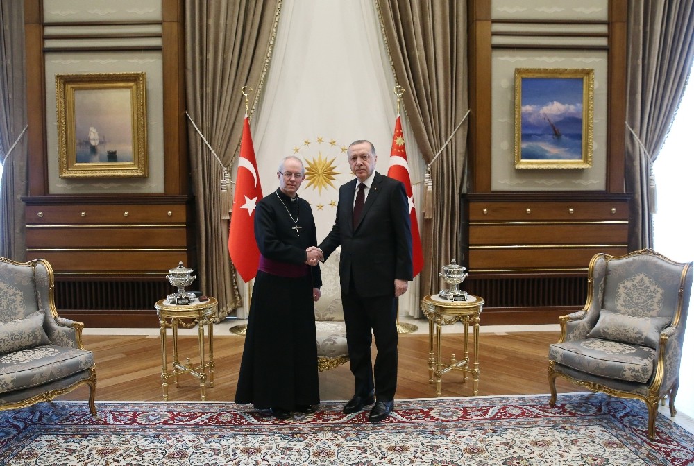 Cumhurbaşkanı Erdoğan, İngiltere Anglikan Kilisesi Başpiskoposunu kabul etti