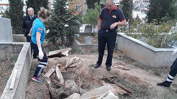 Boş mezarda ürküten görüntü