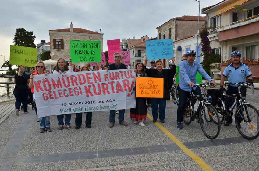 TERMİK SANTRALLERE KARŞI BİSİKLETLİ PROTESTO