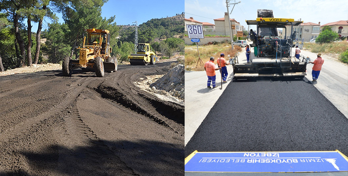 İZBETON'dan 8 ilçeye asfalt ve parke çıkarması