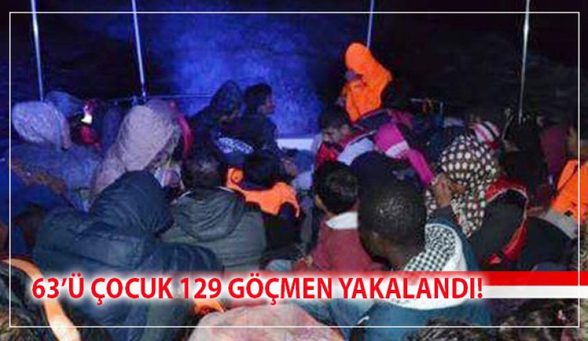 İZMİR'DE 129 KAÇAK GÖÇMEN YAKALANDI