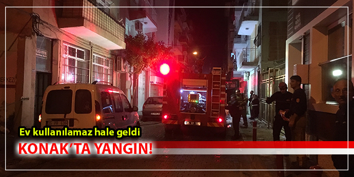 KLİMADAN ÇIKAN YANGIN BİR EVİ KÜL ETTİ