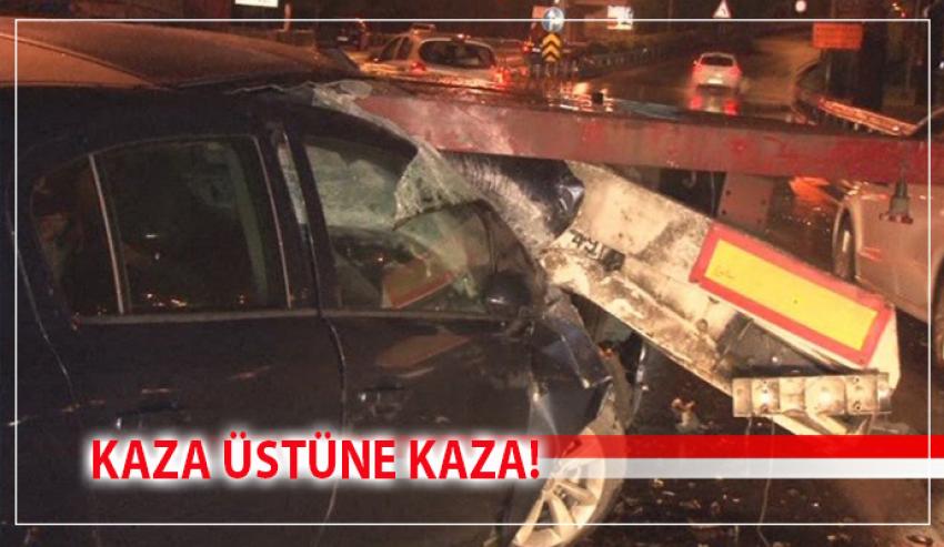 OTOMOBİL TIR DORSESİNE ARKADAN ÇARPTI!