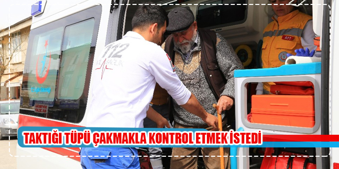 Taktığı tüpü çakmakla kontrol etti, felaket son anda önlendi