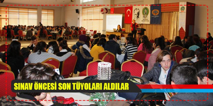 Sınava girecek öğrencilere destek