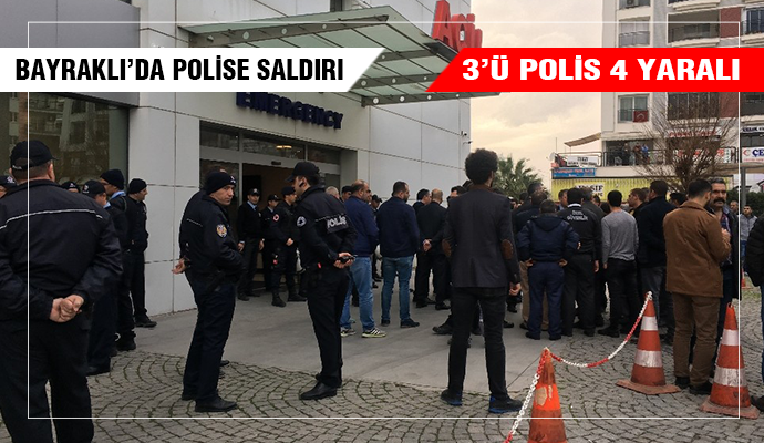 BAYRAKLI'DA POLİSE SALDIRI: 3’Ü POLİS 4 YARALI