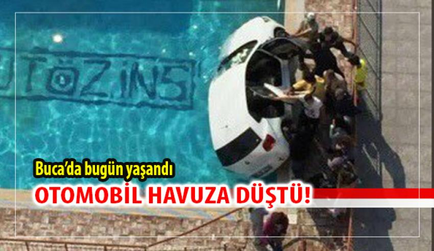 Sitenin havuzuna otomobil düştü