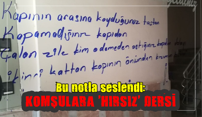 Hırsıza değil komşularına sitem etti