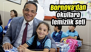 Bornova'dan okullara temizlik seti