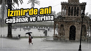 İzmir'de ani sağanak ve fırtına