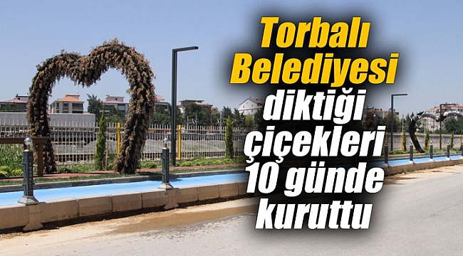 Torbalı Belediyesi diktiği çiçekleri 10 günde kuruttu