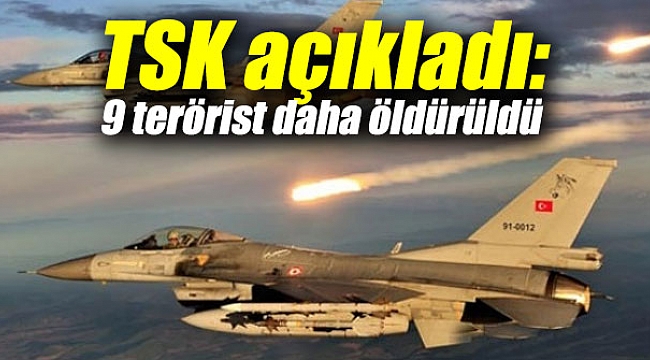 TSK açıkladı: 9 terörist daha öldürüldü
