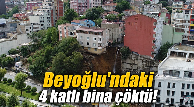 Beyoğlu'ndaki 4 katlı bina çöktü!