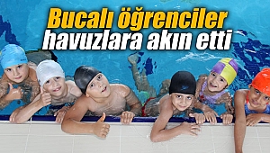 Bucalı öğrenciler havuzlara akın etti