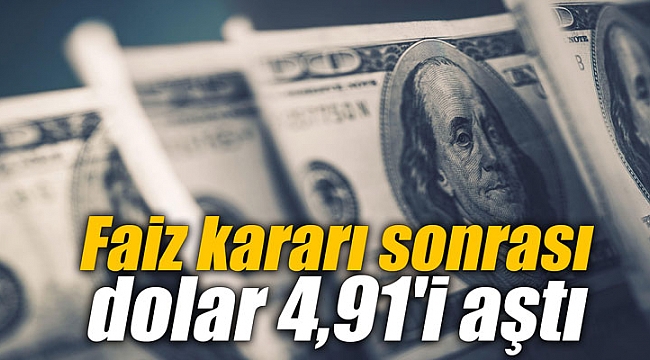 Faiz kararı sonrası dolar 4,91'i aştı