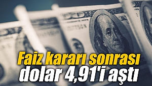 Faiz kararı sonrası dolar 4,91'i aştı