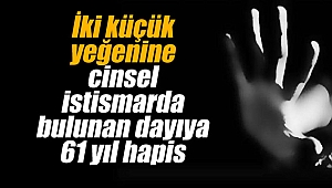 İki küçük yeğenine cinsel istismarda bulunan dayıya 61 yıl hapis