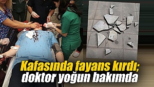 Kafasında fayans kırdı; doktor yoğun bakımda