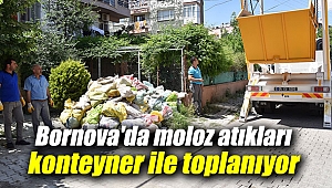Bornova'da moloz atıkları konteyner ile toplanıyor