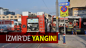 Konak'ta motosiklet tamirhanesinde yangın
