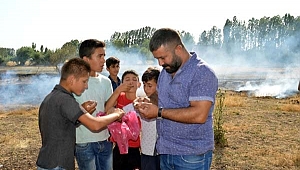 Yanan toprağı görünce bakın ne yaptılar!