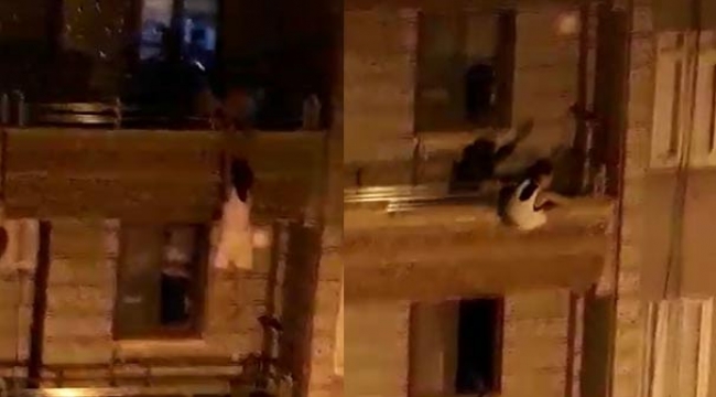 Genç kadın kendini balkondan attı!